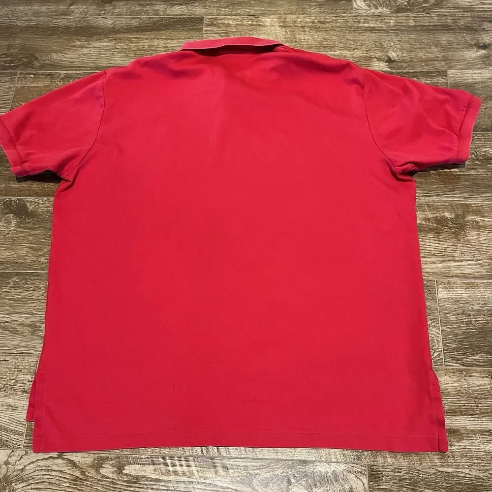 Polo Ralph Lauren Polo Shirt Men's 2XL Red 100% Cotton Short Sleeve Logo Button